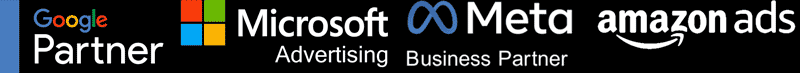 Google Partner, Microsoft Advertising, Meta Business Partner e Amazon Ads