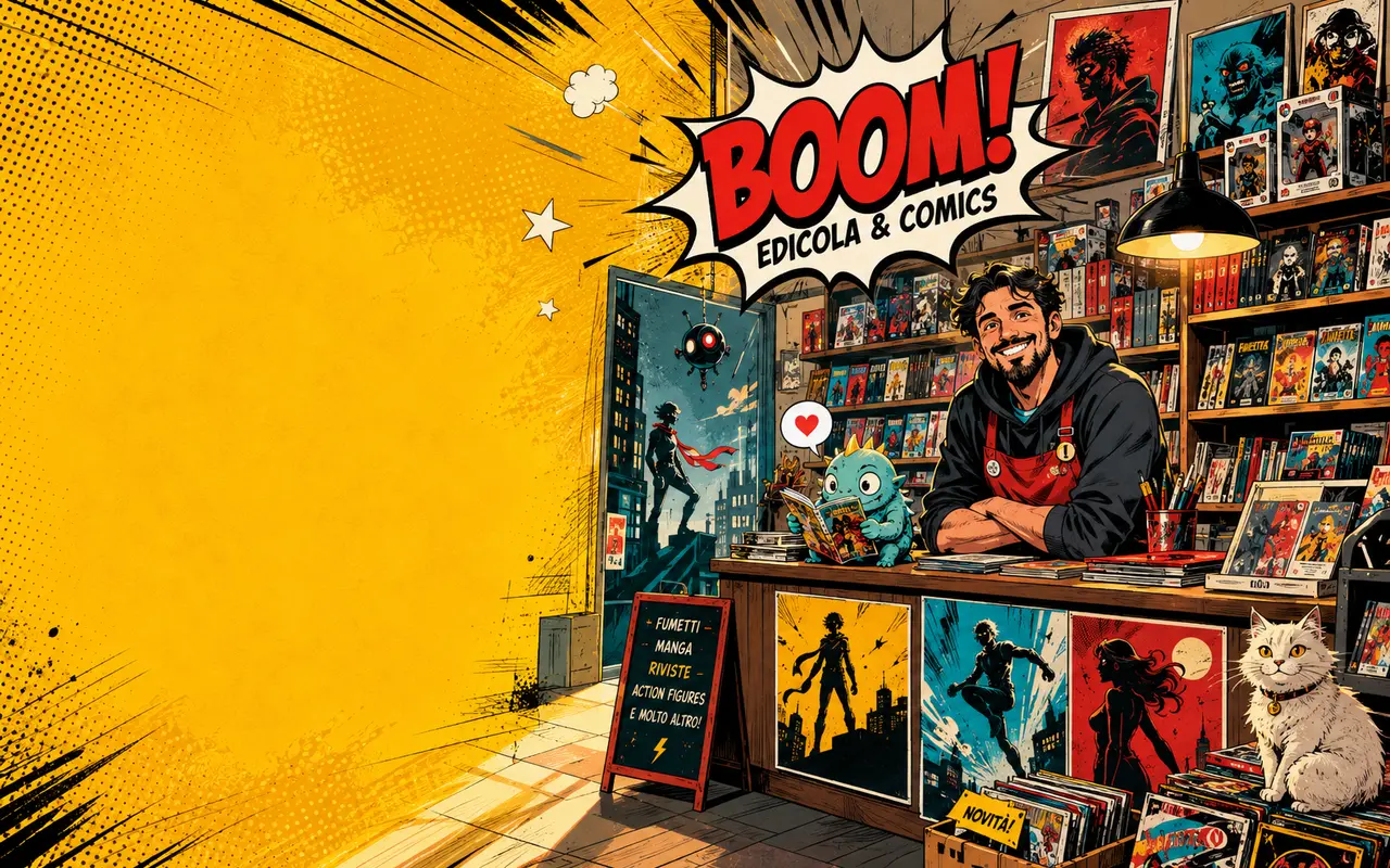 Esempio visivo per fumetterie, edicole e negozi di manga